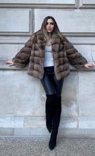 Charger l'image dans la galerie, Veste en fourrure zibline marron