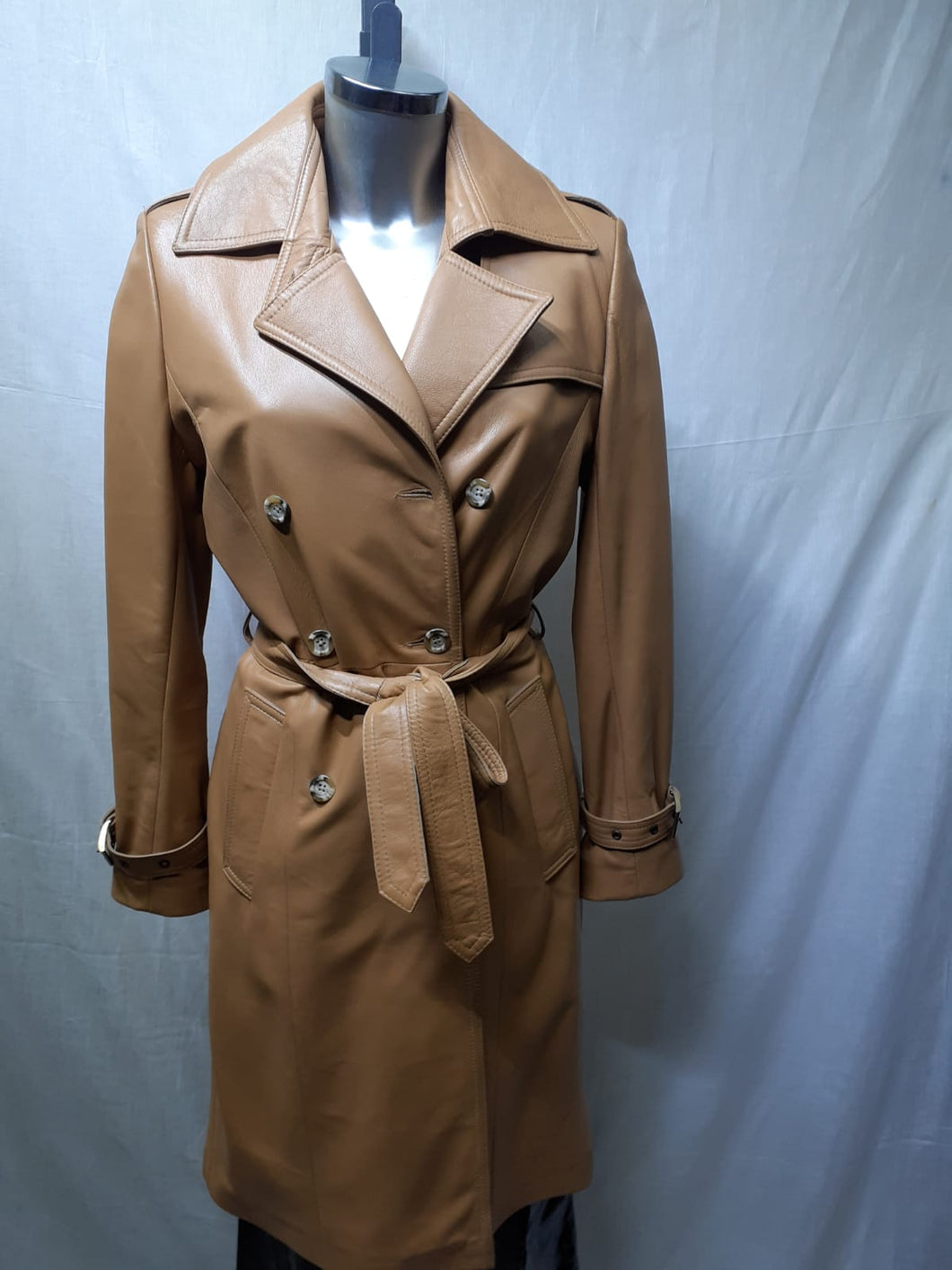 3/4 en cuir sablé trenchcoat - Agn eaux