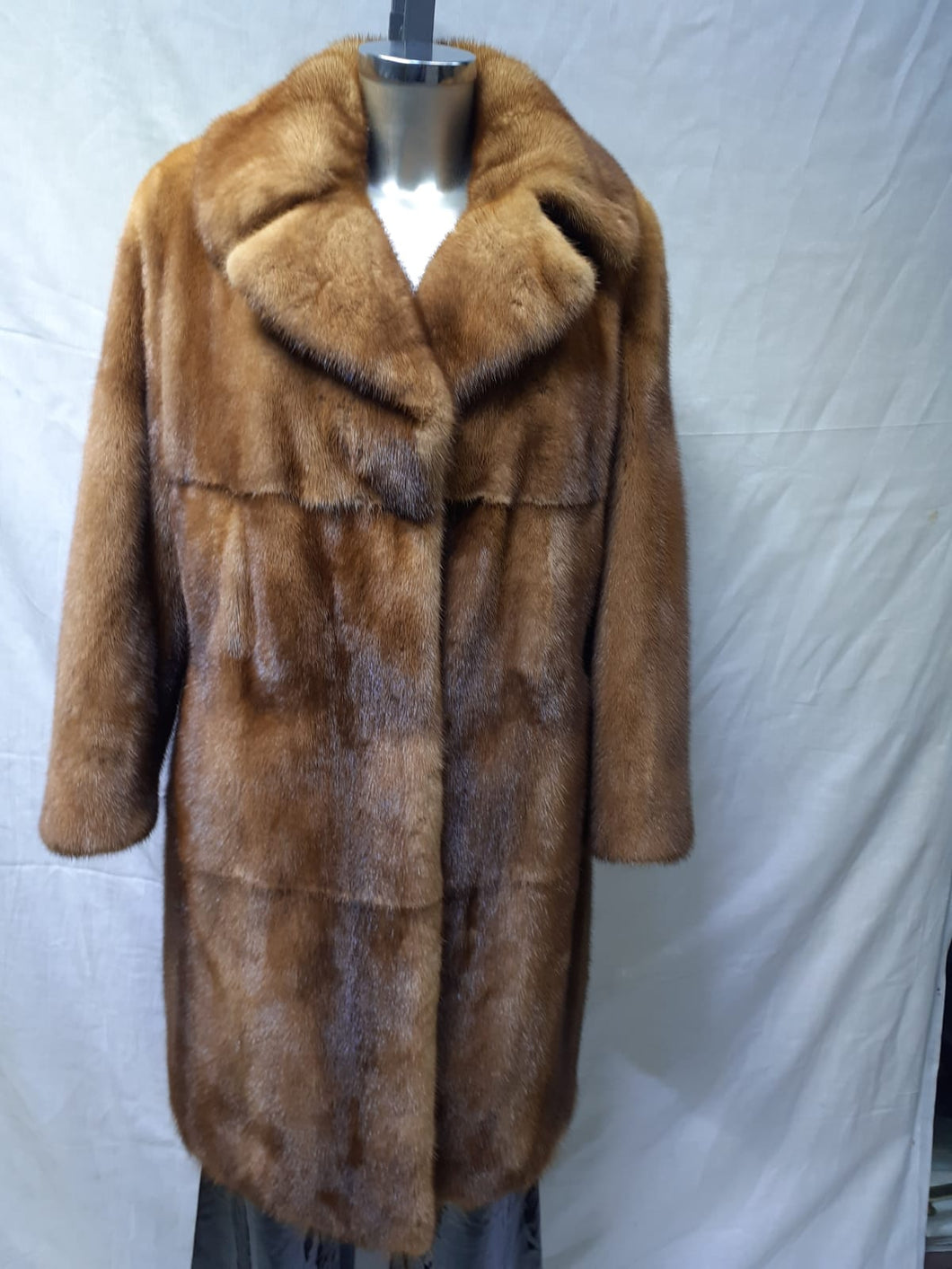 7/8 Veste longue en fourrure vison gold