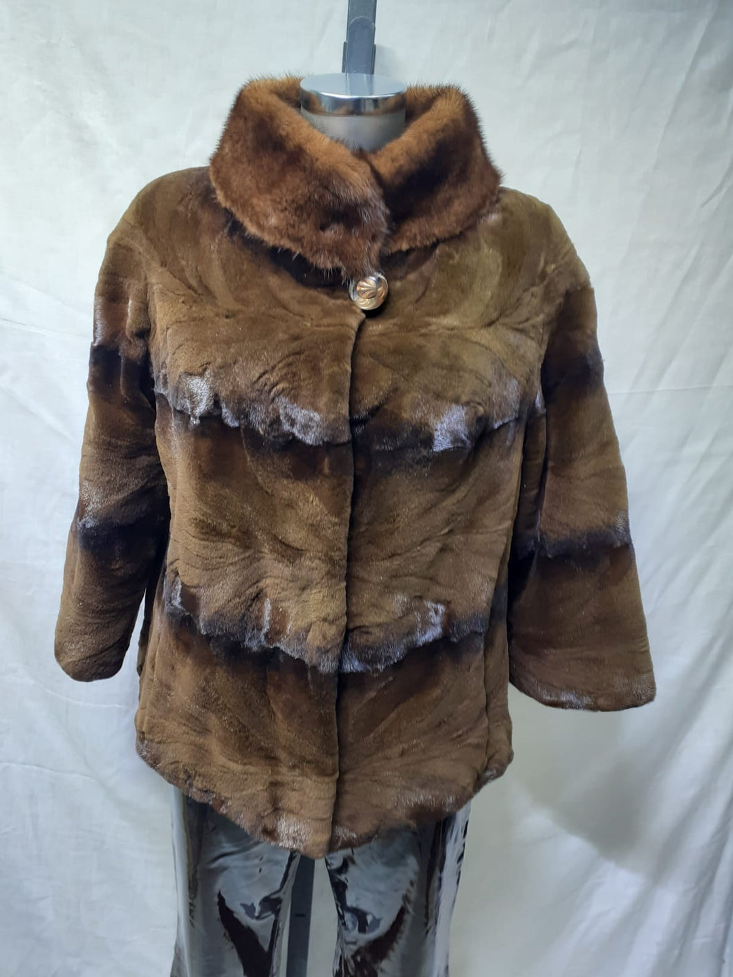 Veste en fourrure vison marron