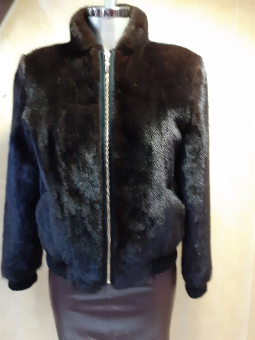 Blouson Sports Fourrure vison marron