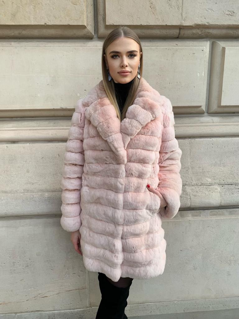 Veste en fourrure Chinchilla bleu For Her Paris